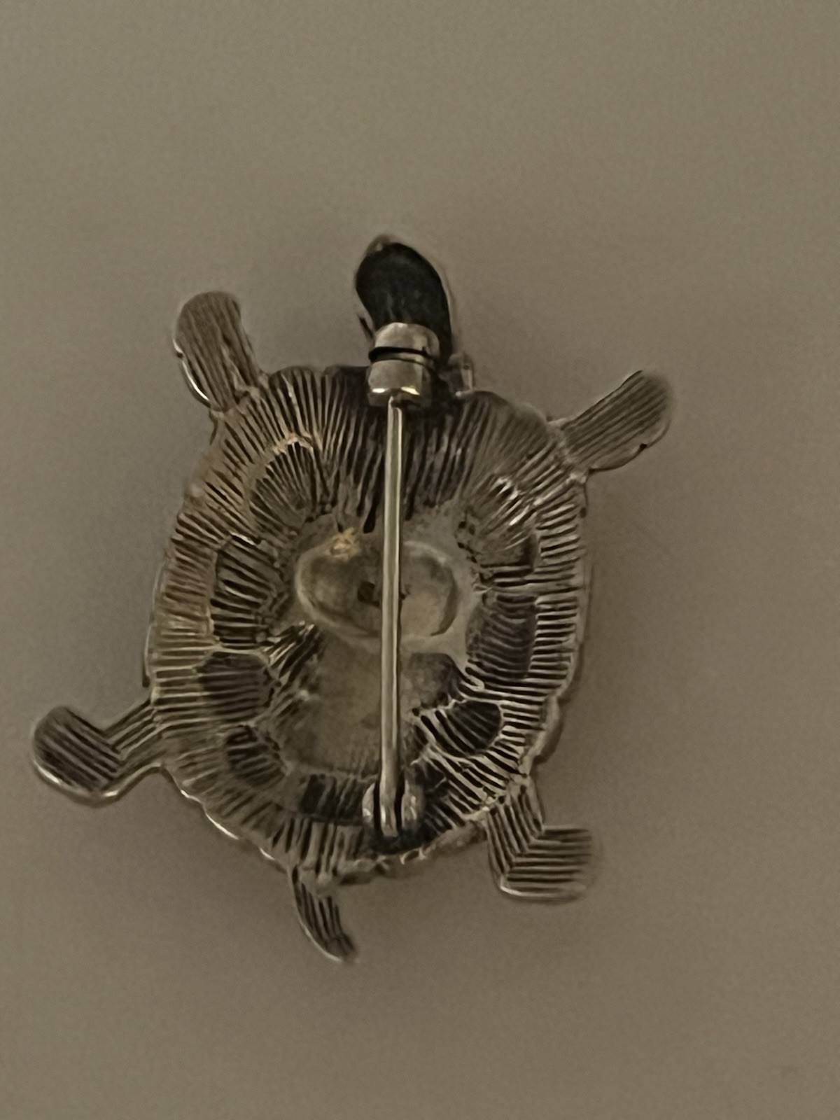 Vintage Sterling Silver 925 Turtle Pendant Charm Marcasite