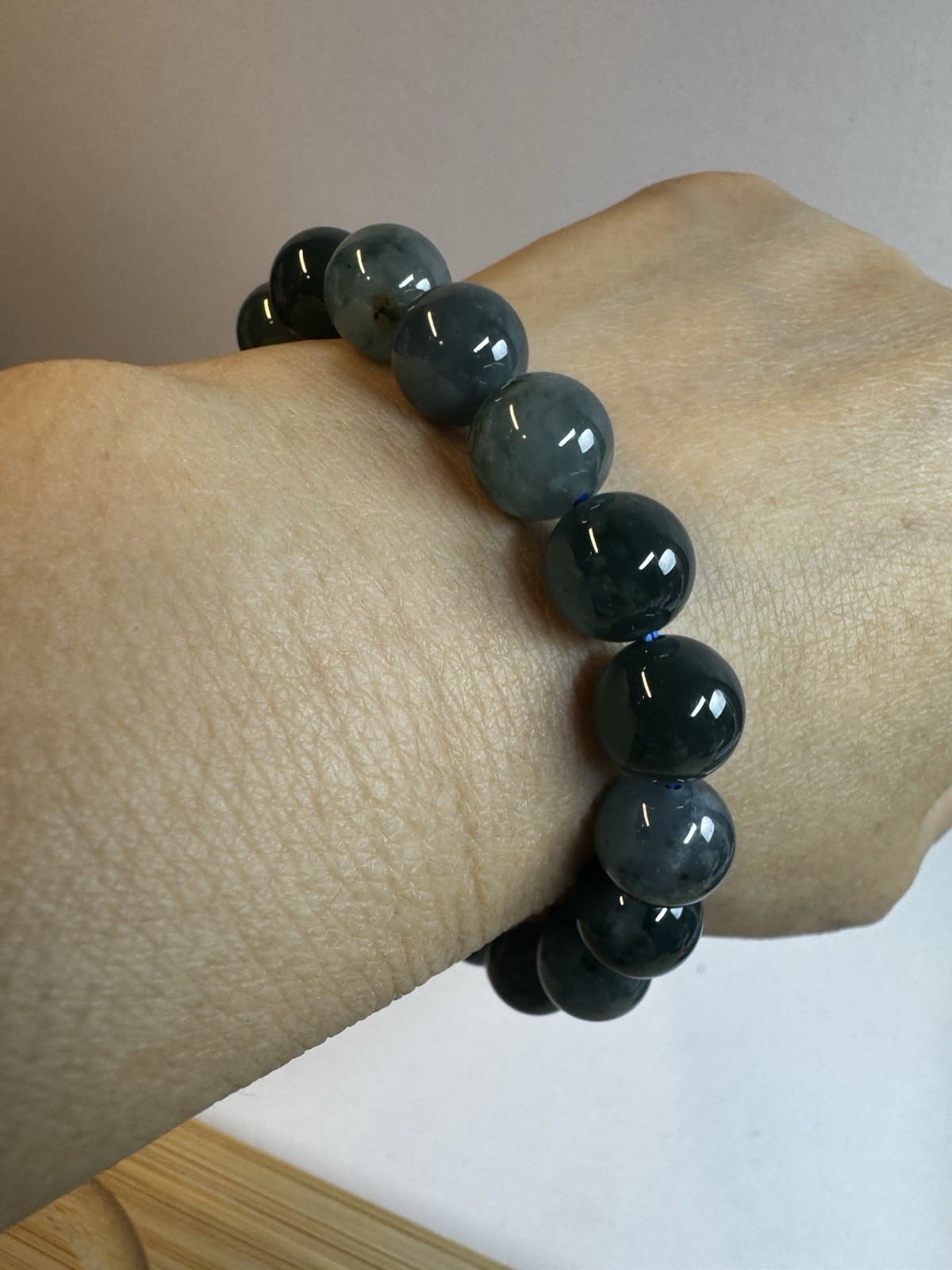 Natural A-Grade Jade ice blue water jadeite beads bracelet 10mm stretch new