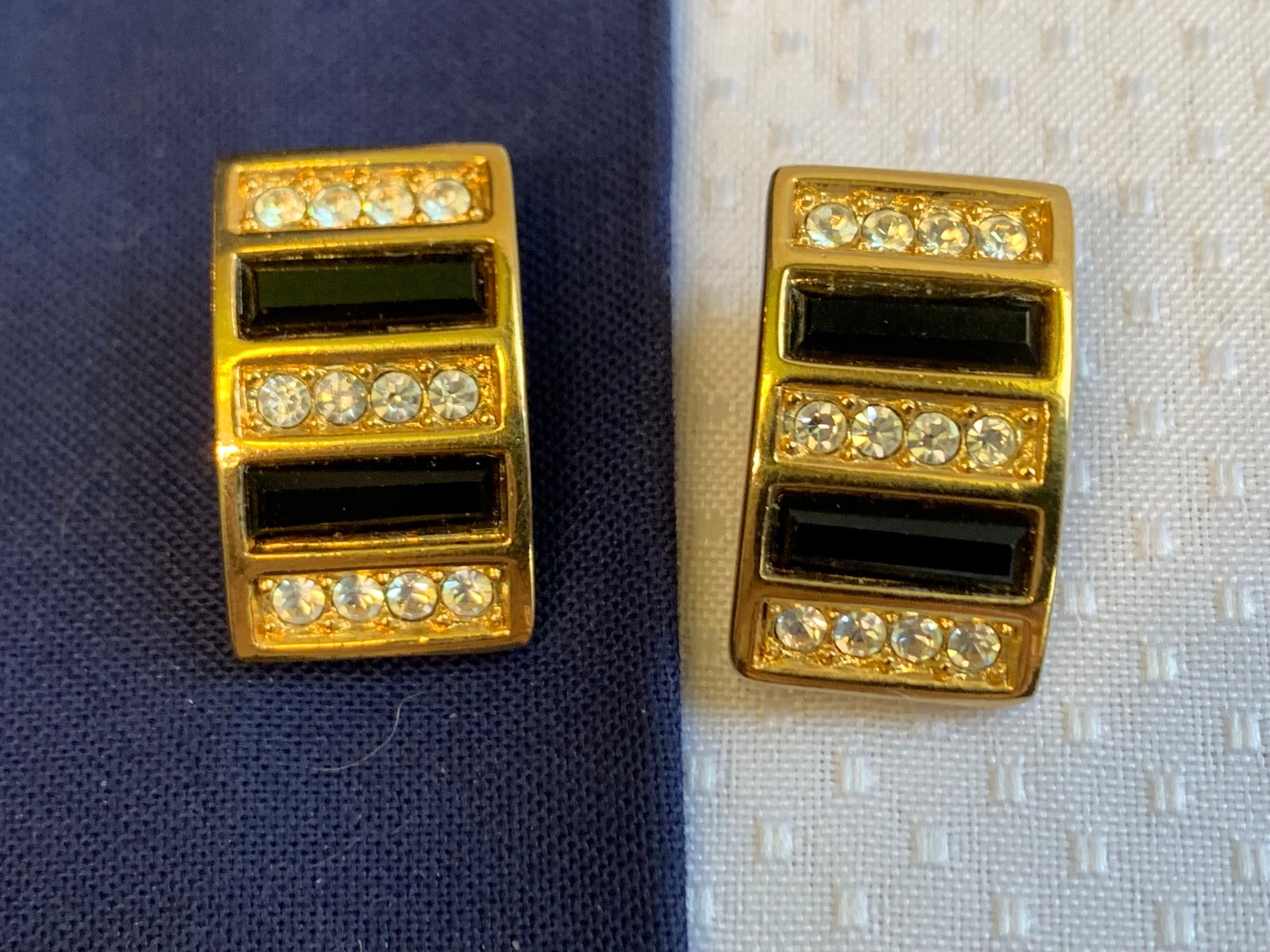 Vtg Clip-On Earring Lot Costume Jewelry Enamel Faux Gemstones / Pearl / Onyx