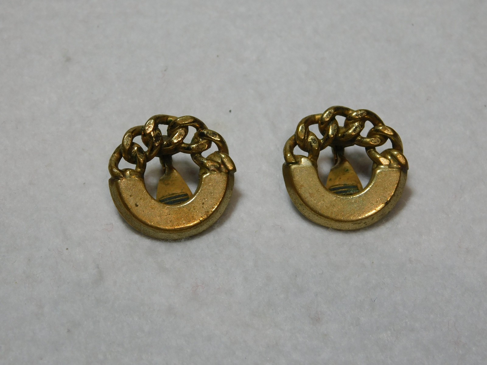 Pair of Pat D Monet Gold Tone Clamp On Earrings from An Estate Auction