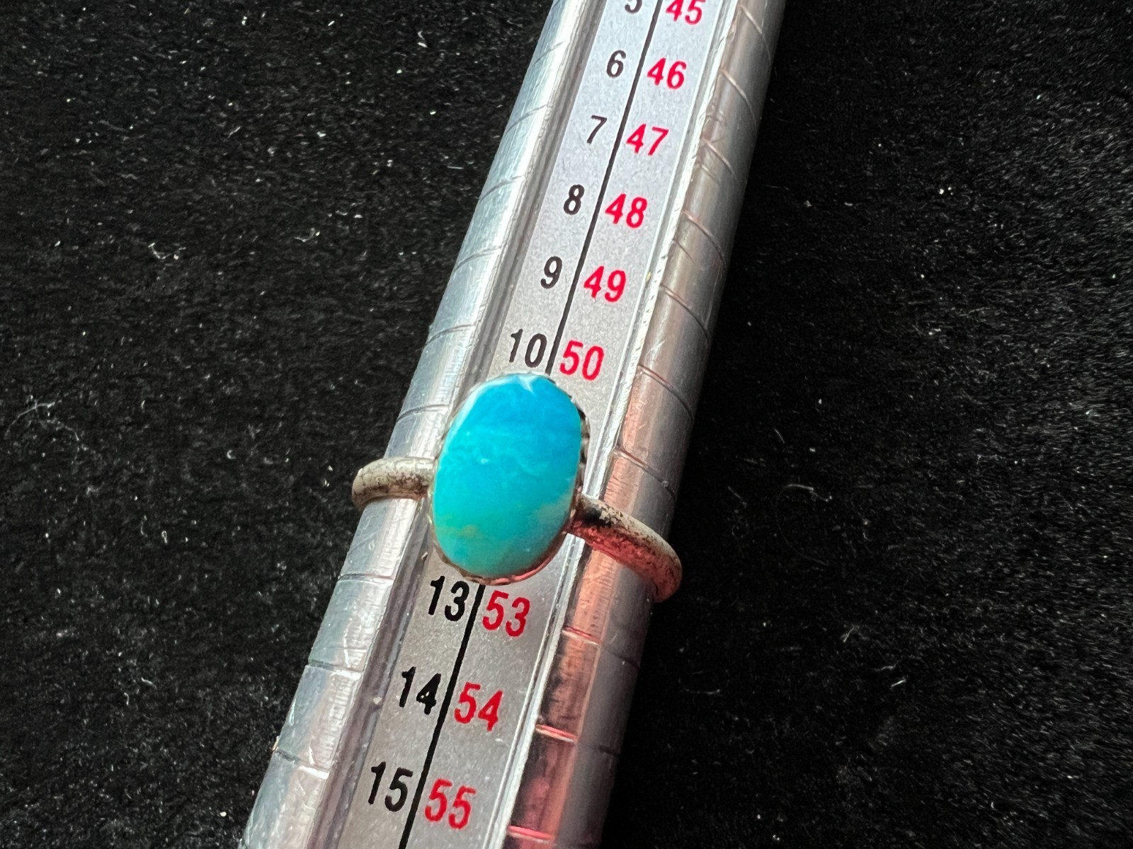 Vintage Sterling Silver 925 South Western Small Oval Turquoise Ring Size 6