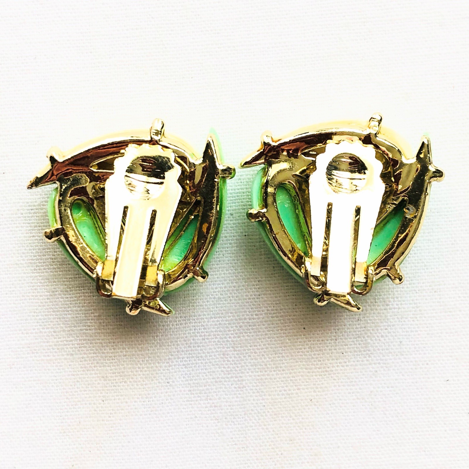 Atomic Triangle Earrings Clip On Vintage Mid Century 60s 80s Style Bold Jewelry