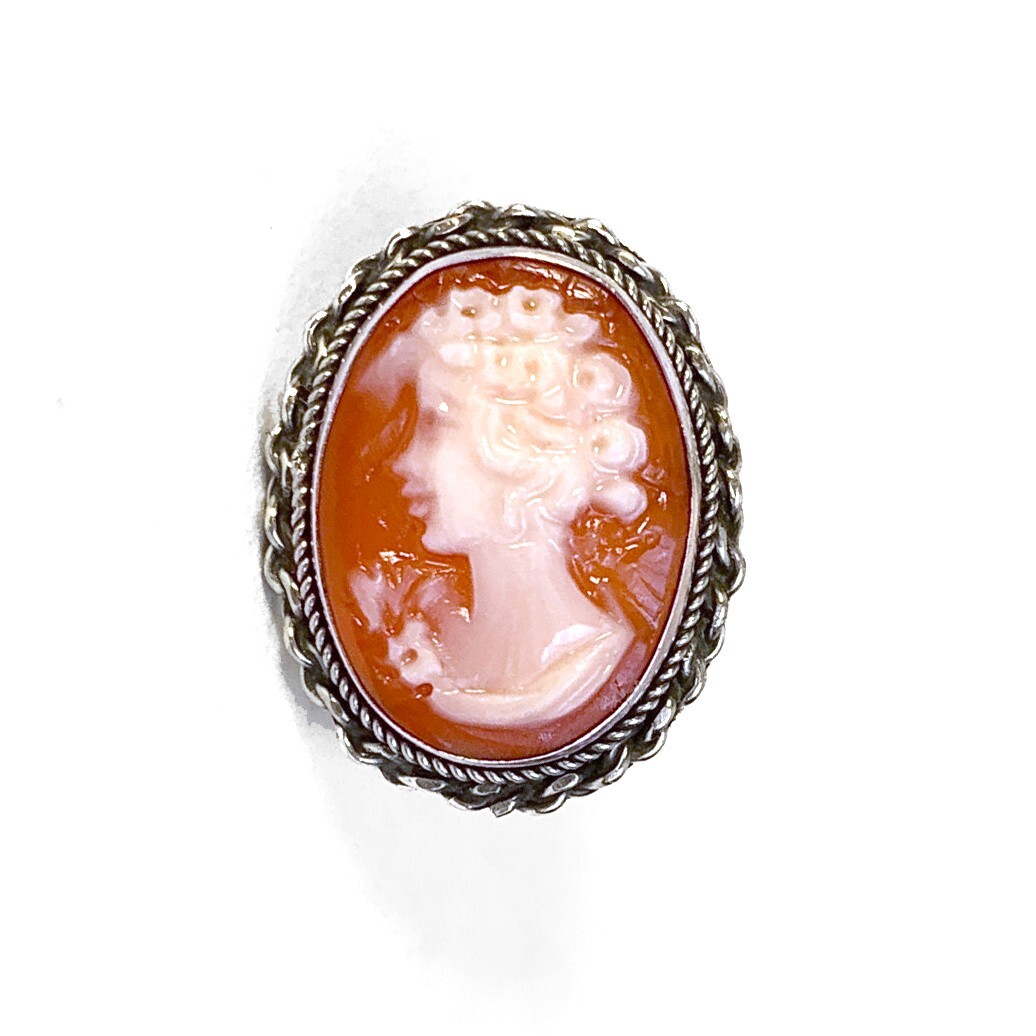 Vintage 6 Cameo Cannetille Bracelet & Cameo Earrings from Italy 800 925 Silver