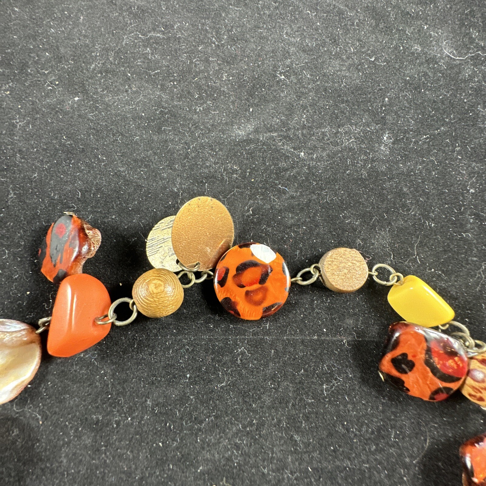 Vintage Boho Glass Wood Ceramic Acrylic Natural Beads Long Necklace & Bracelet