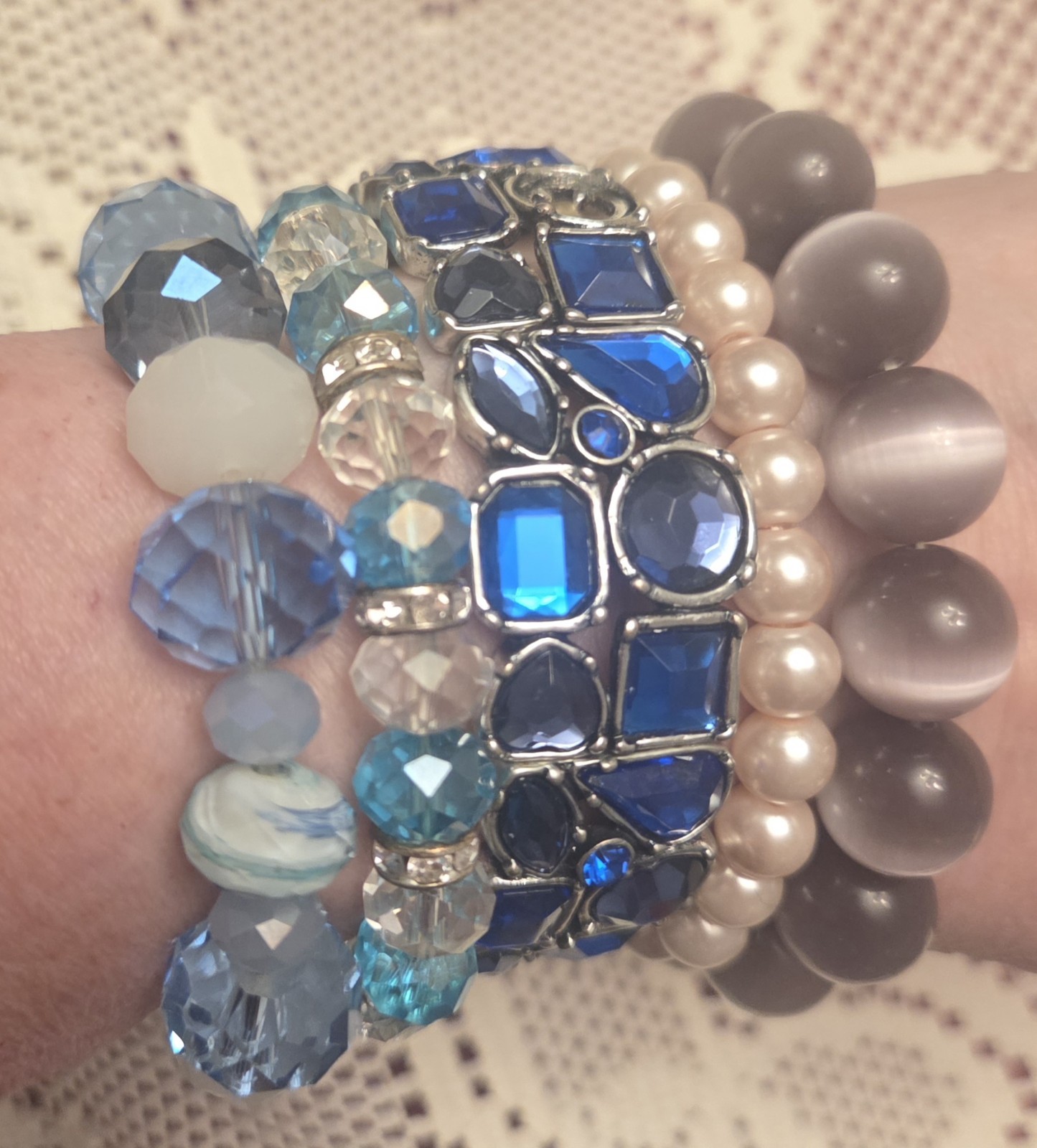 28 Vintage to Now~Costume Jewelry BRACELETS Rhinestone Bead Stretch LOT