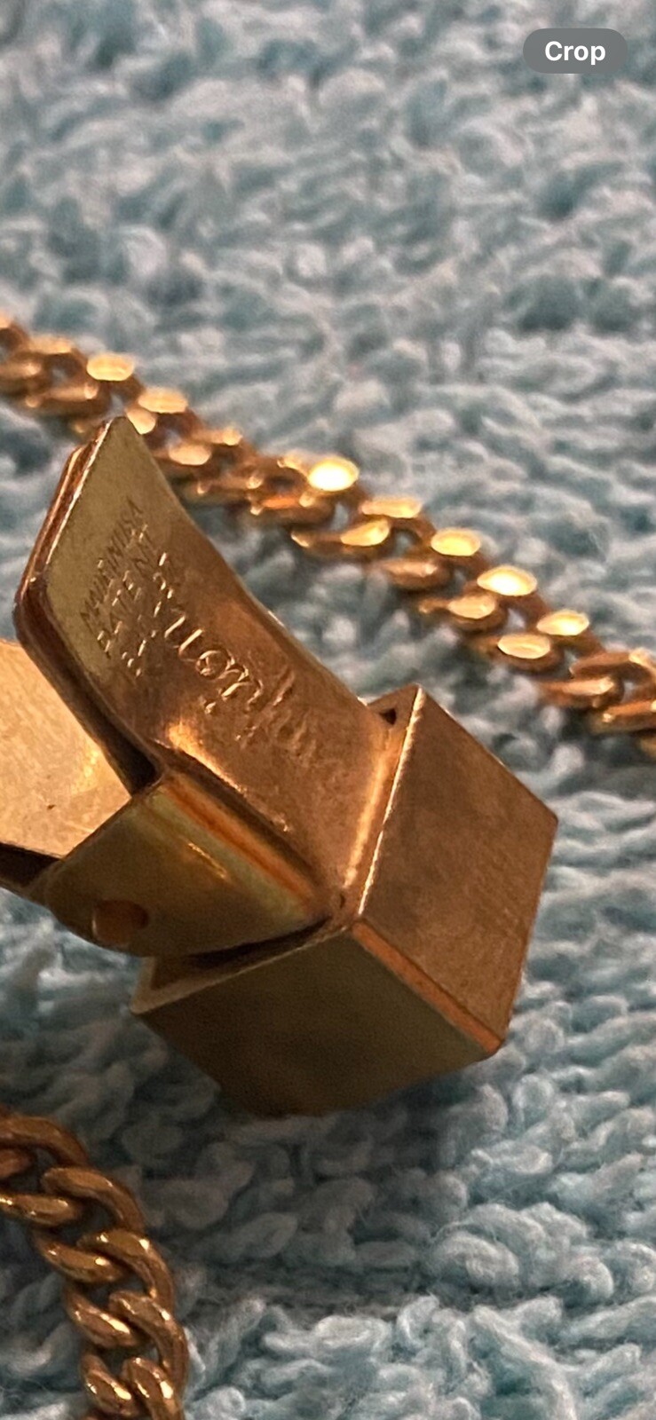 VTG 24KT GOLD PLATED-MADE USA- CHAIN WITH HOOK CLIP (MISSING RING ON OTHER END)