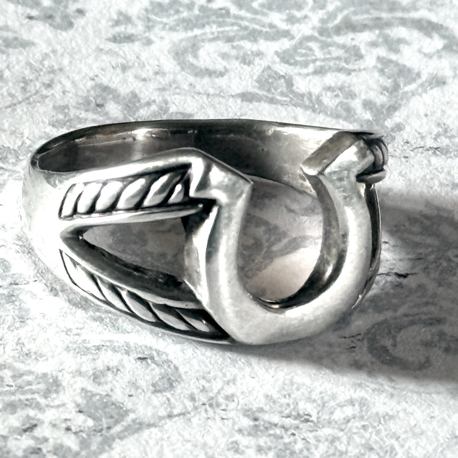 Horseshoe Ring Size 14 Sterling Silver Braided Western Rope Country Mens Gift
