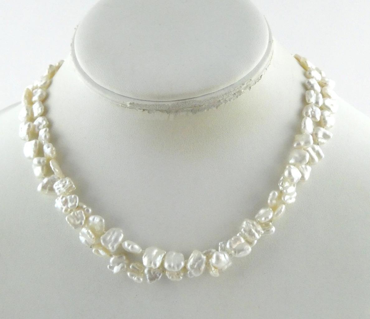 Vintage Hand Knotted Baroque Shape Freshwater Pearl Necklace No Clasp