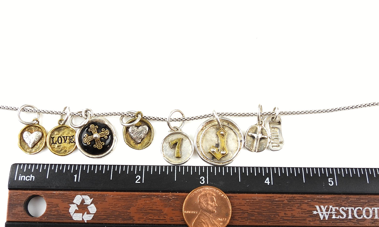 Waxing Poetic 925 Sterling Silver Popcorn Chain Necklace Charms Pendant Jewelry
