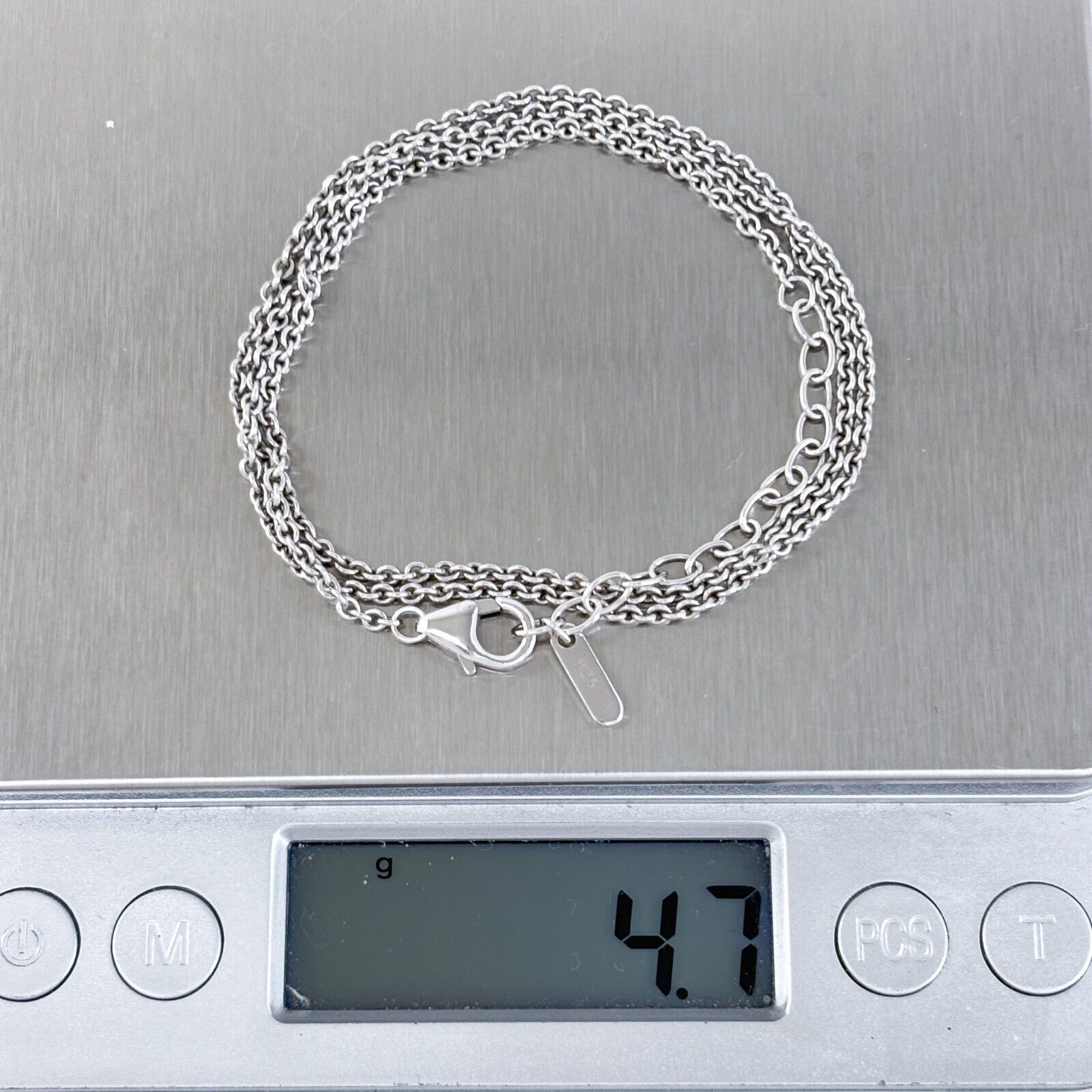 Vintage VIVENTY Sterling Silver 925 1.2mm Adjustable Round Link Chain 16.5”-18.5