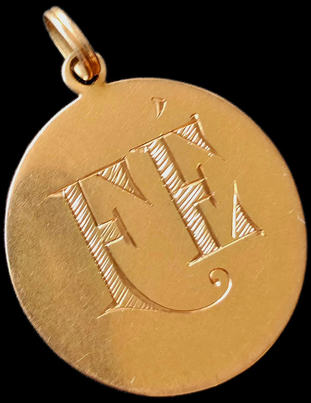 Fine Antique European Art Nouveau 18K Gold Enamel Madonna Medal Pendant Ca 1900