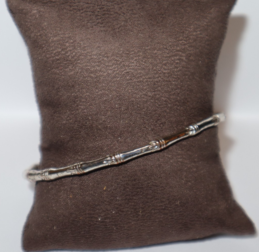 Vintage Silver Bamboo Bangel with Copper Color Inside