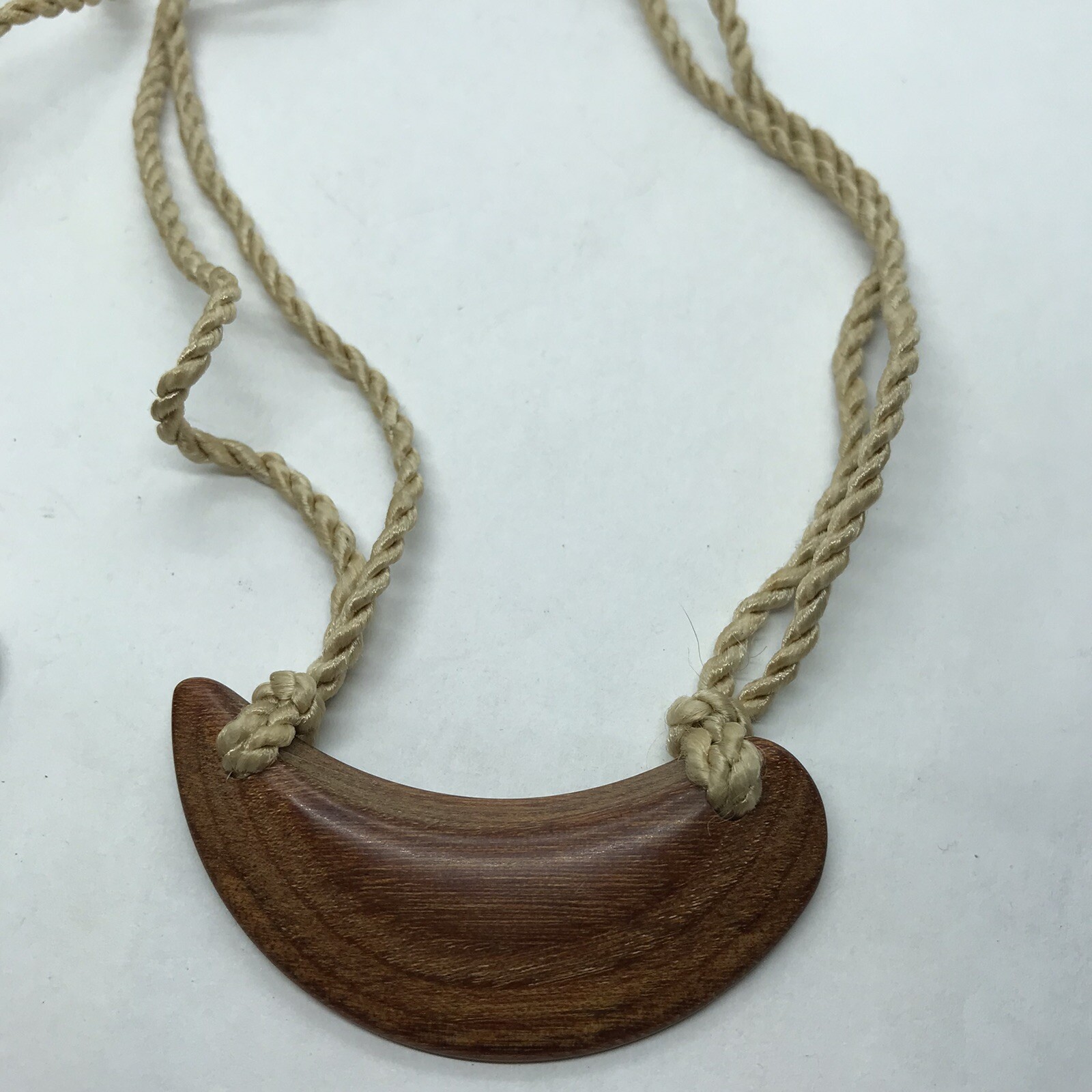 Vintage Necklace Lot Boho Wood Corded Natural Earth tones Brown Choker 70s hippy