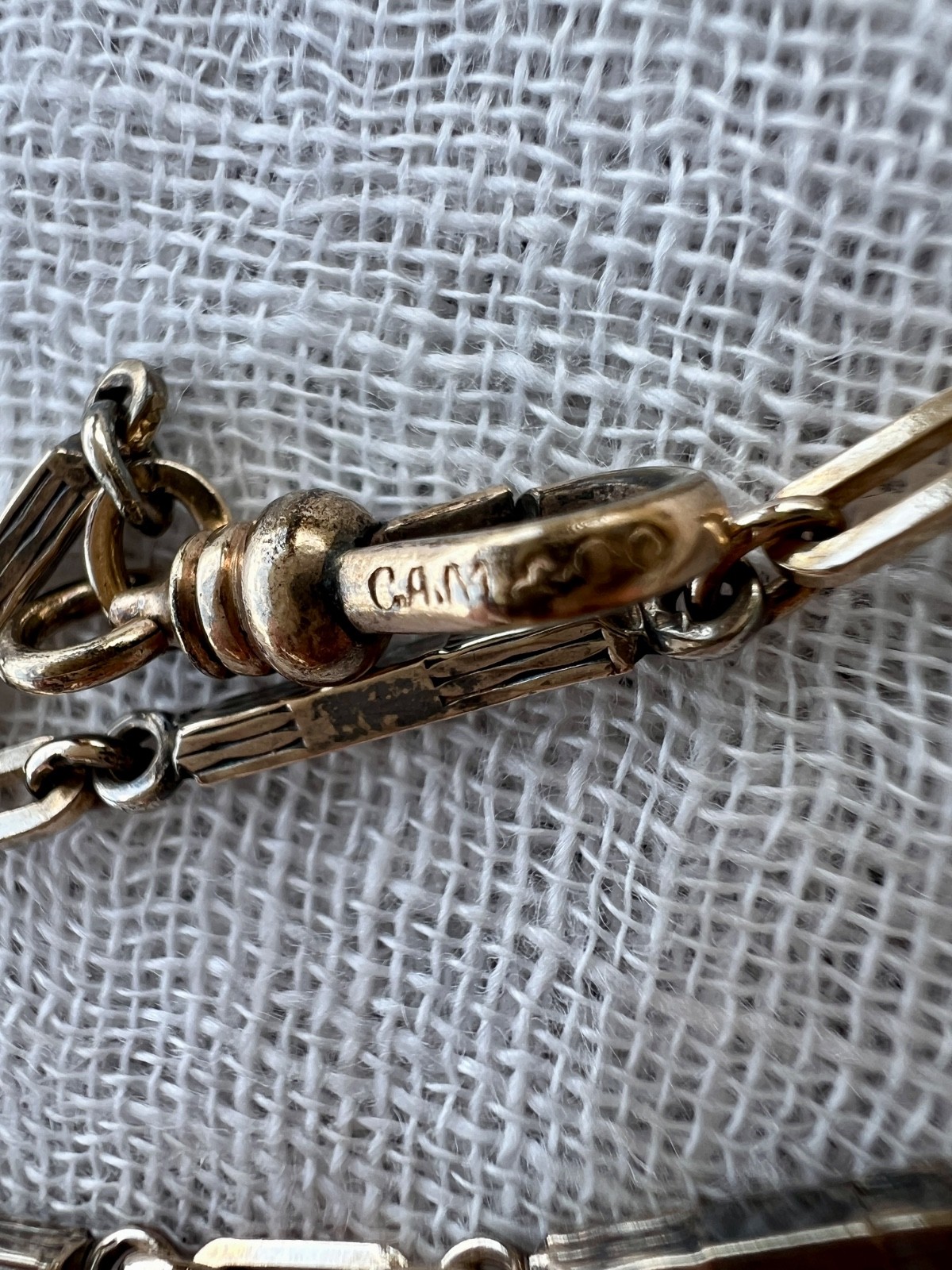 Antique CAM & Co Gold Filled Two Tone Watch Chain Dog Clip 13.25″