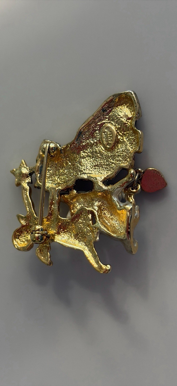 Retired Kirk’s Folly Rainbow Bridge Pin Dog And Kitty With Angel