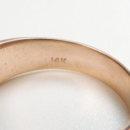 Antique 1920’s European Diamond Engagement Ring 14K Rose Gold 9 UK-R1/2 EGL USA