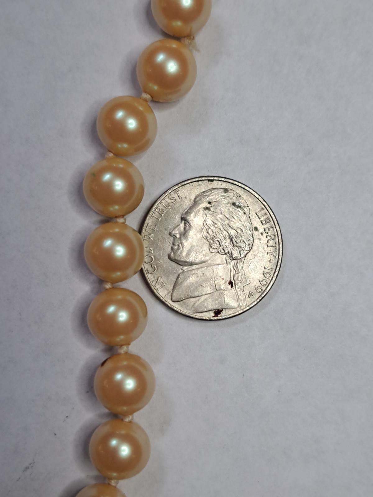 Vintage Hand Knotted Pearl Necklace 925 Sterling Silver Marquise Filigree Clasp