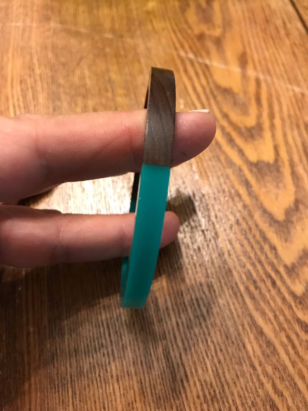 MOD Green Lucite And Wood Bangle Bracelet Stacking Spacer