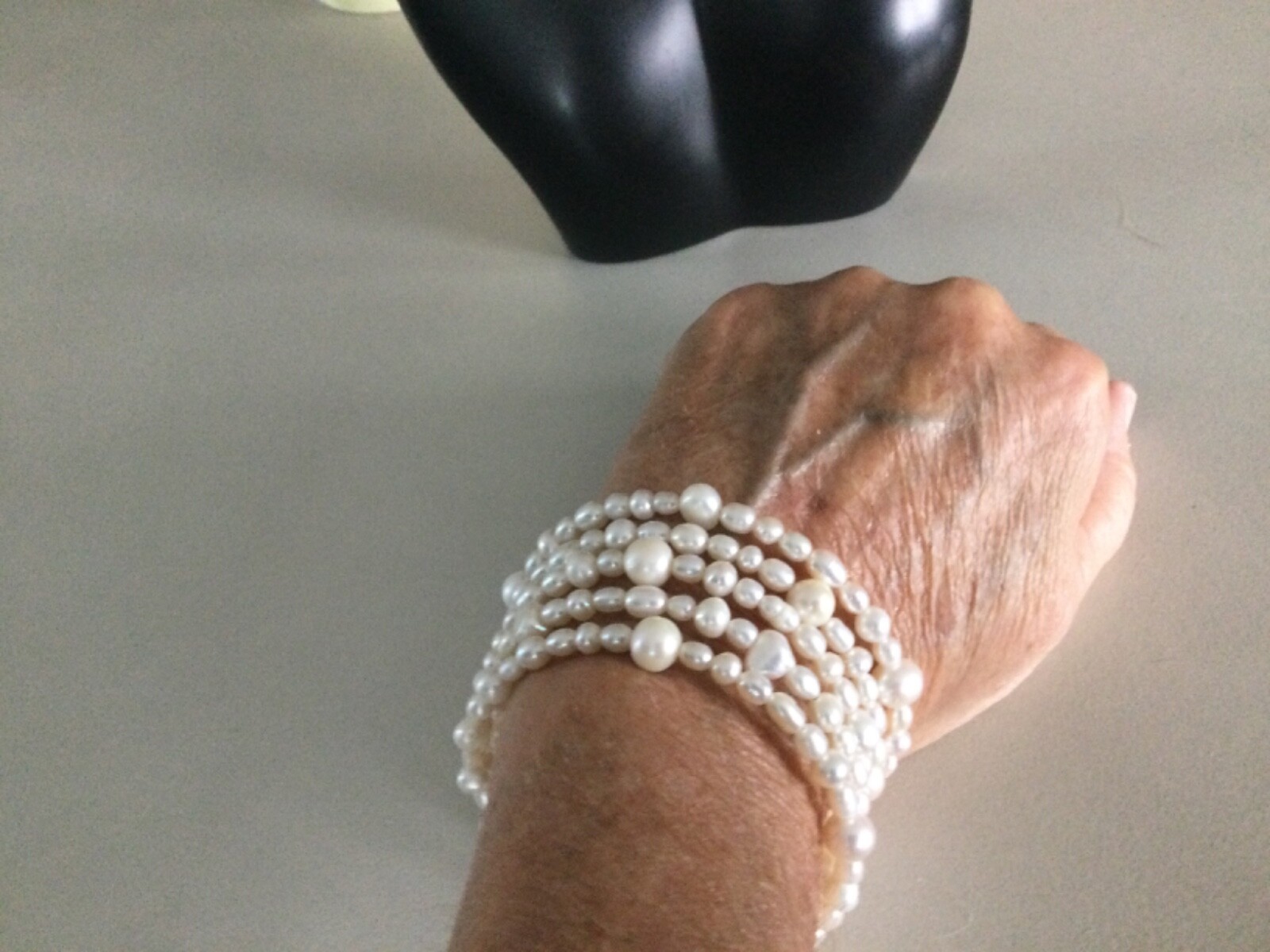 Vintage Real Baroque/ Fresh/ Cultured Pearl Stack Multi-Coil Wrap Bracelet