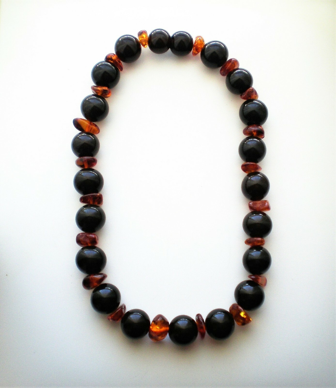 Vintage Eastern European Baltic 17.5MM Cherry & Honey Amber Beaded Necklace