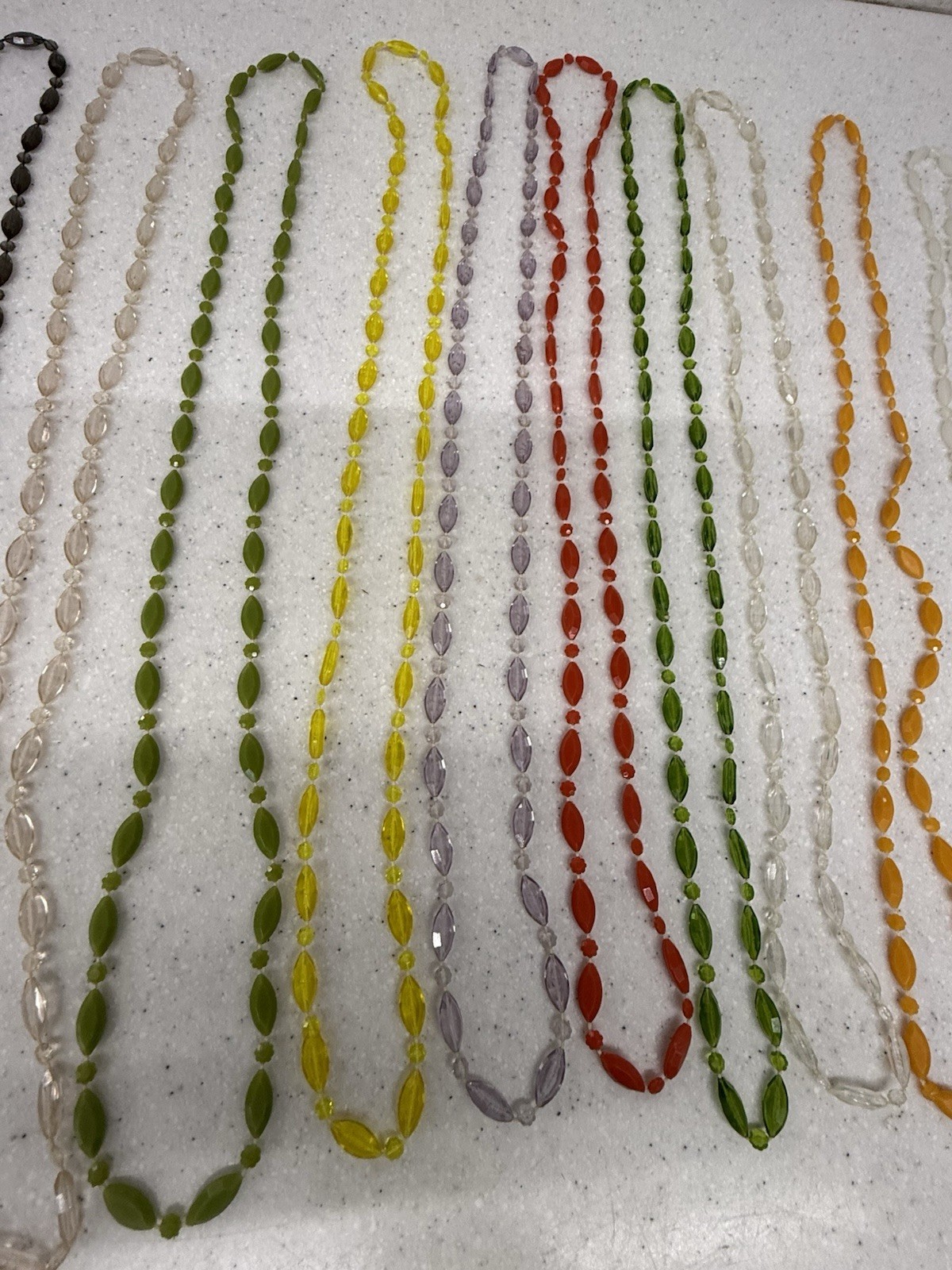 Vintage Lucite Acrylic Faceted Crystal Beaded Necklace Lot of 13 Multi Colors