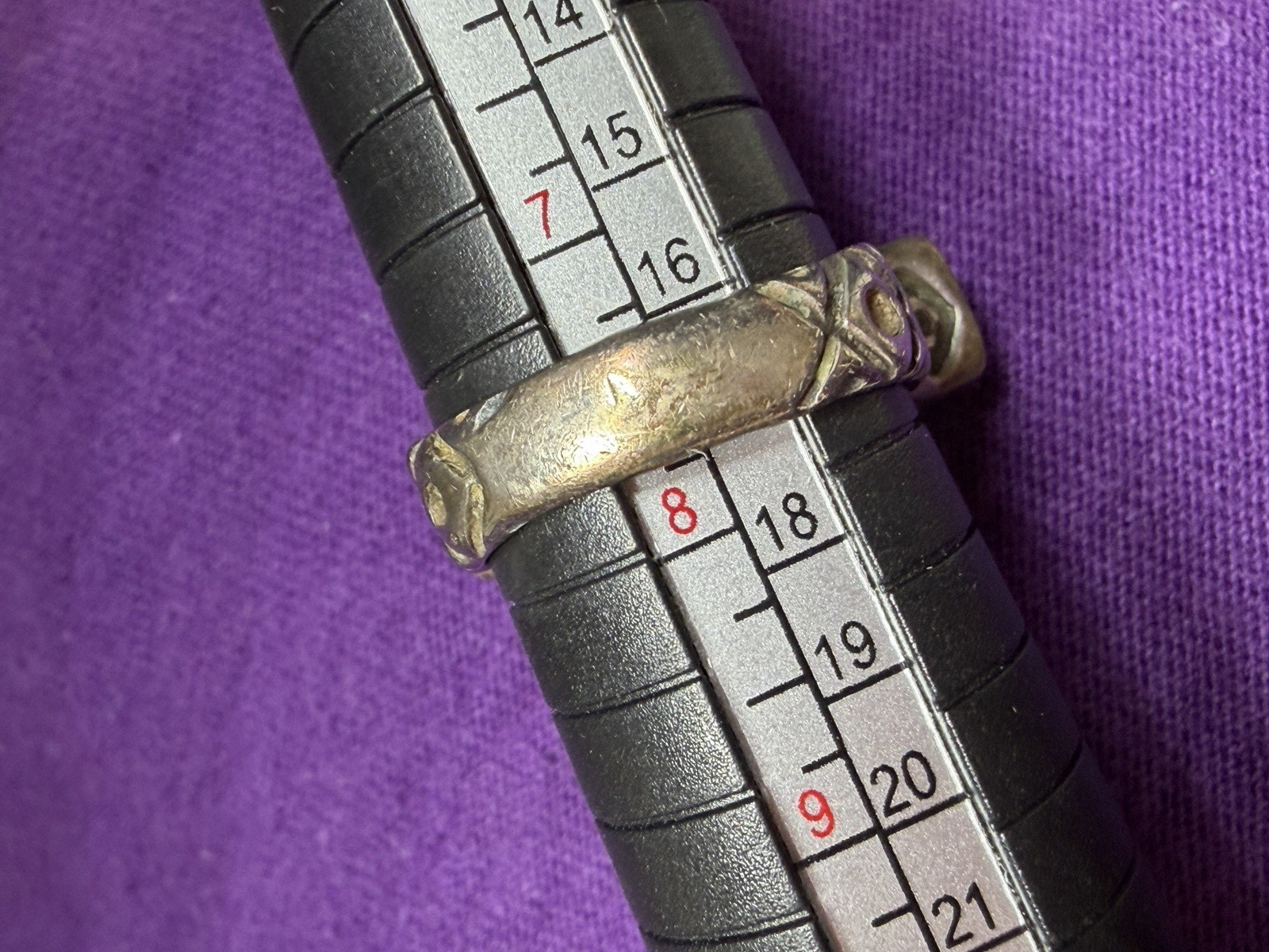 Vintage Dian Malouf Ring Statement DLM Purple Domed Top Heavy Magical 7.5