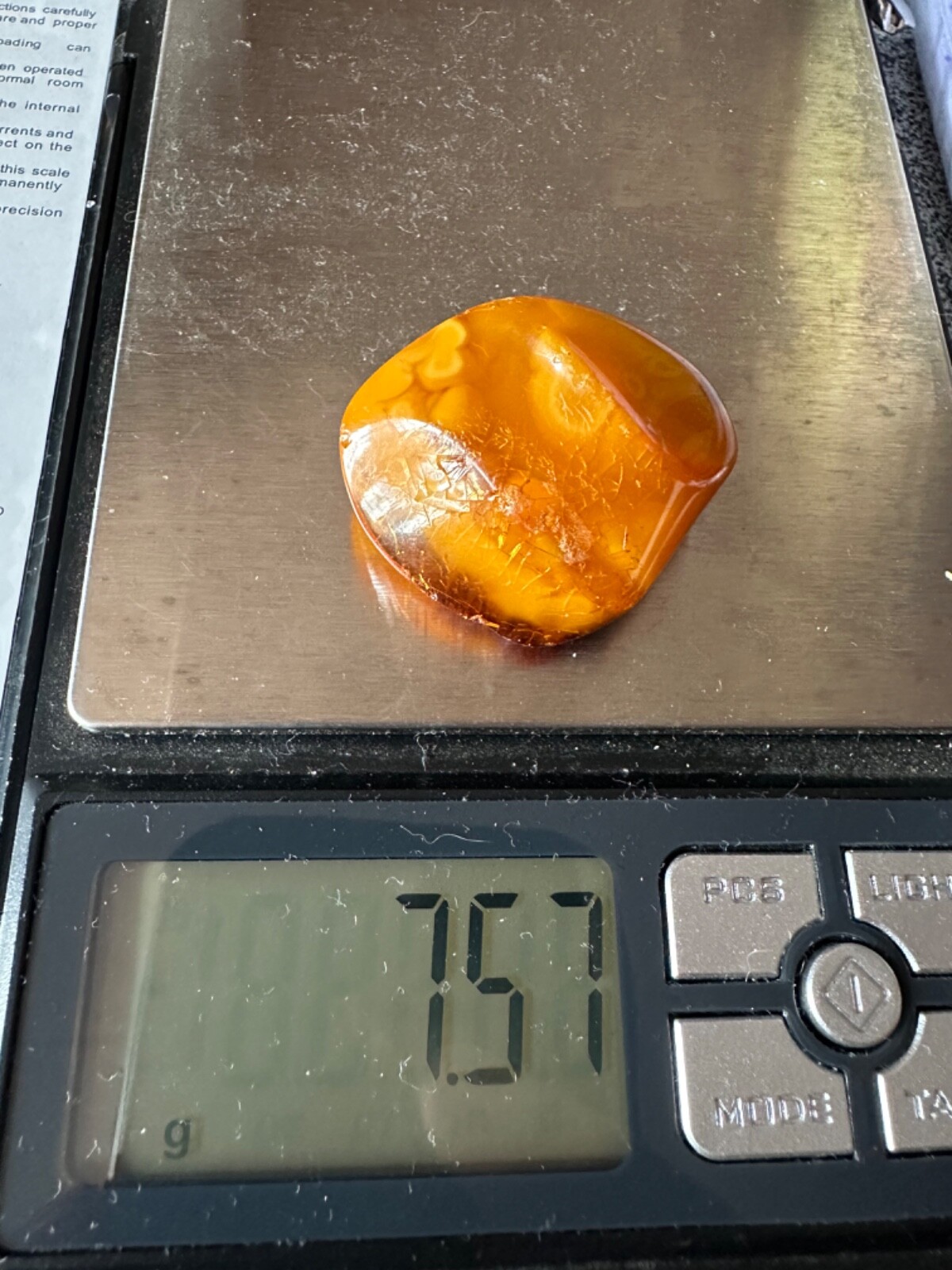 Vintage Baltic Amber Brooch Egg yolk USSR 1970s