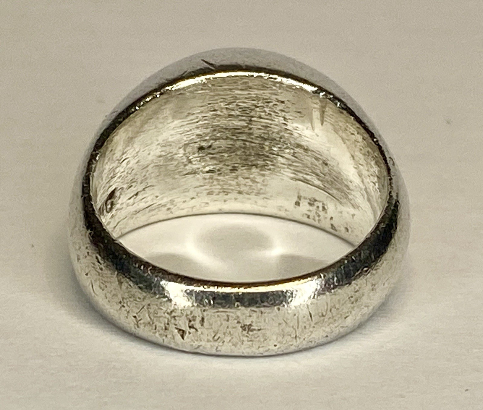 Vintage Sterling Silver Heavy 12.4gr Curved Smooth Dome Ring Size 6.5
