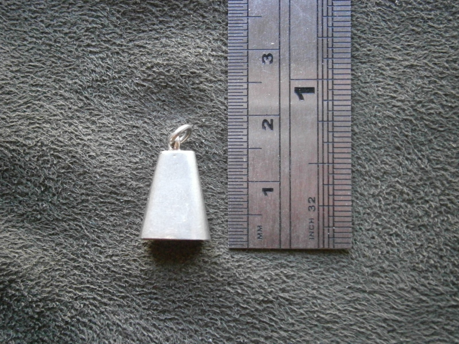 Sheep Cow Bell Plain Vintage Mexico Sterling Silver Bracelet Charm Pendant 1.0g
