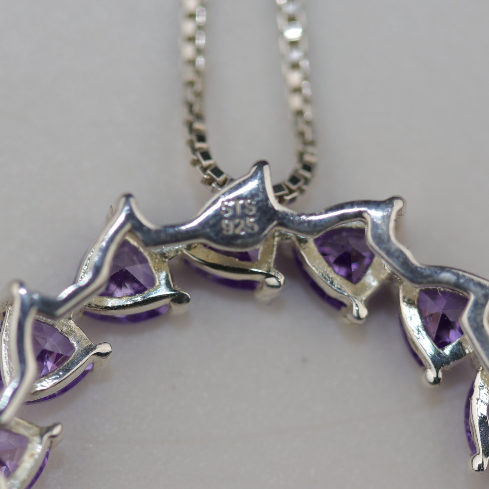 Round Amethyst Gemstone Pendant Necklace Sterling Silver