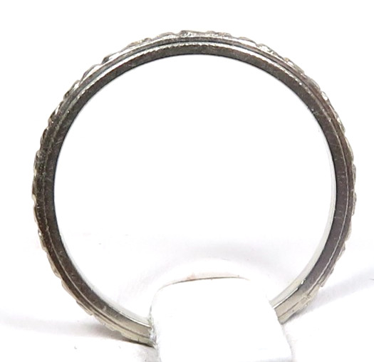 Antique Art Deco Wedding Band 18K White Gold Ring Size 4.5 UK-I Width 1.77 MM