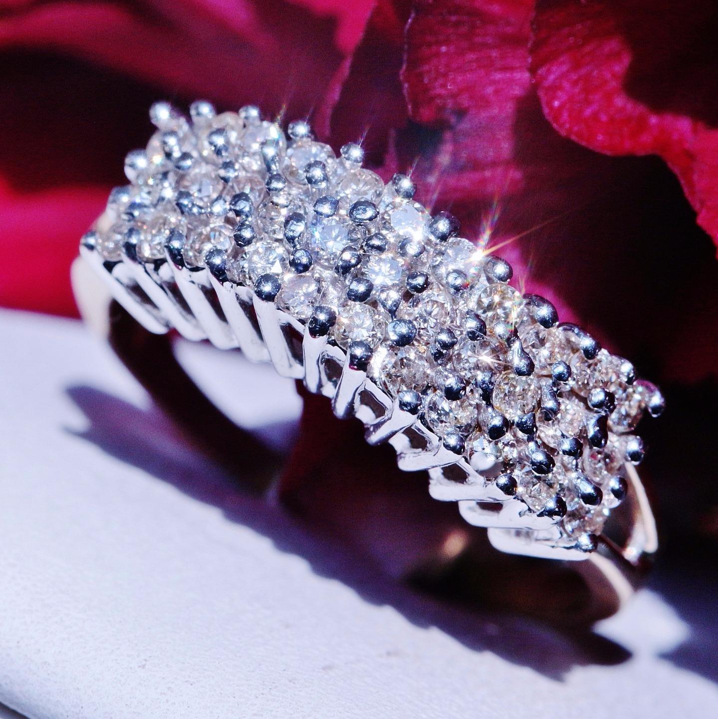 14k yellow gold ring 0.50ct natural diamond cocktail 2.85gr handmade size 5. 5