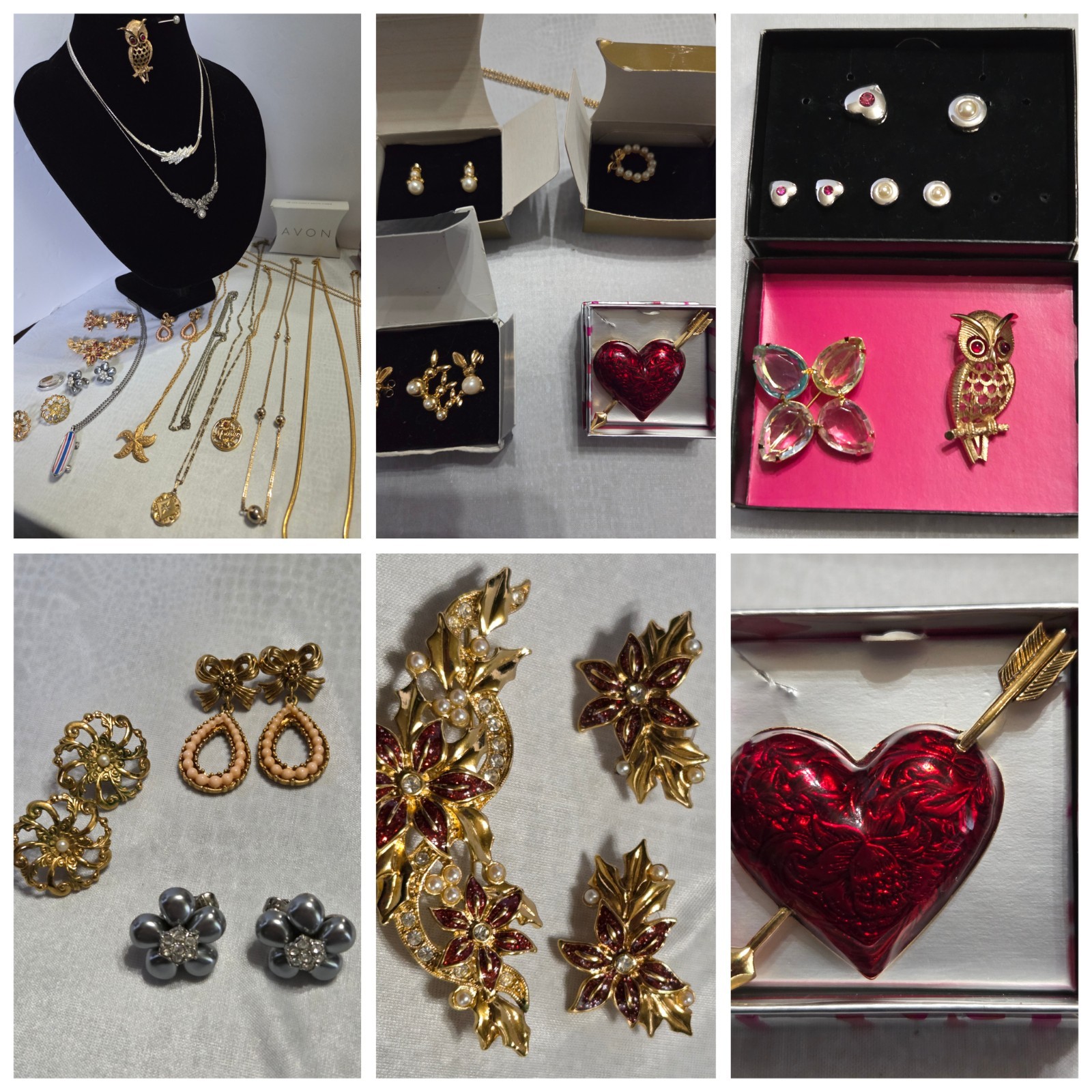 Large Lot Of Avon Jewelry Excellent Condition 25 Pieces Plus Bonus Owl Brooch