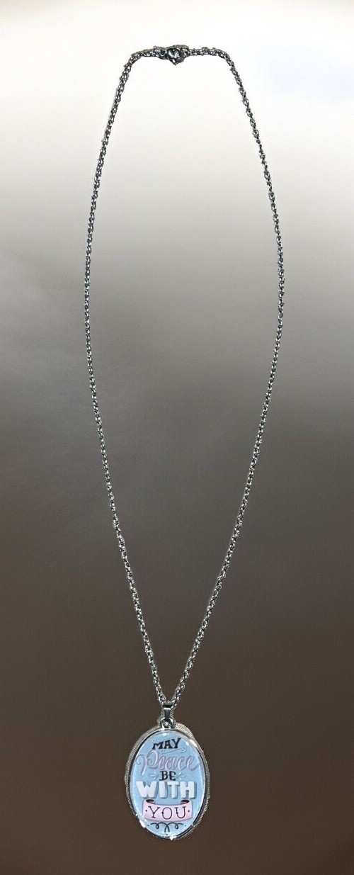 May Peace Be With You Pendant And Necklace – Silver Tone