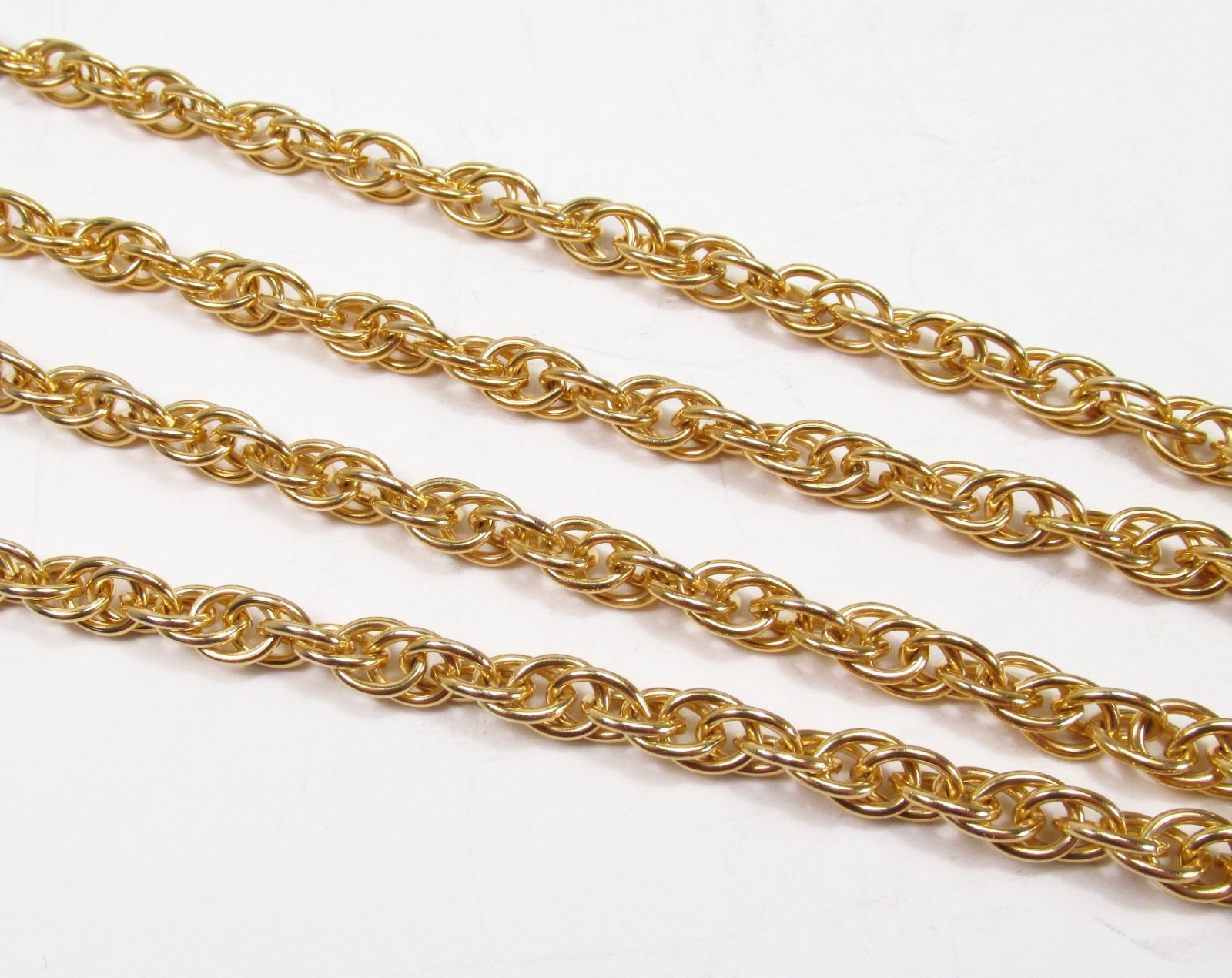 Vintage American Jewelry Chain Co. USA 12K Gold Filled Oval Link Necklace 26.5″