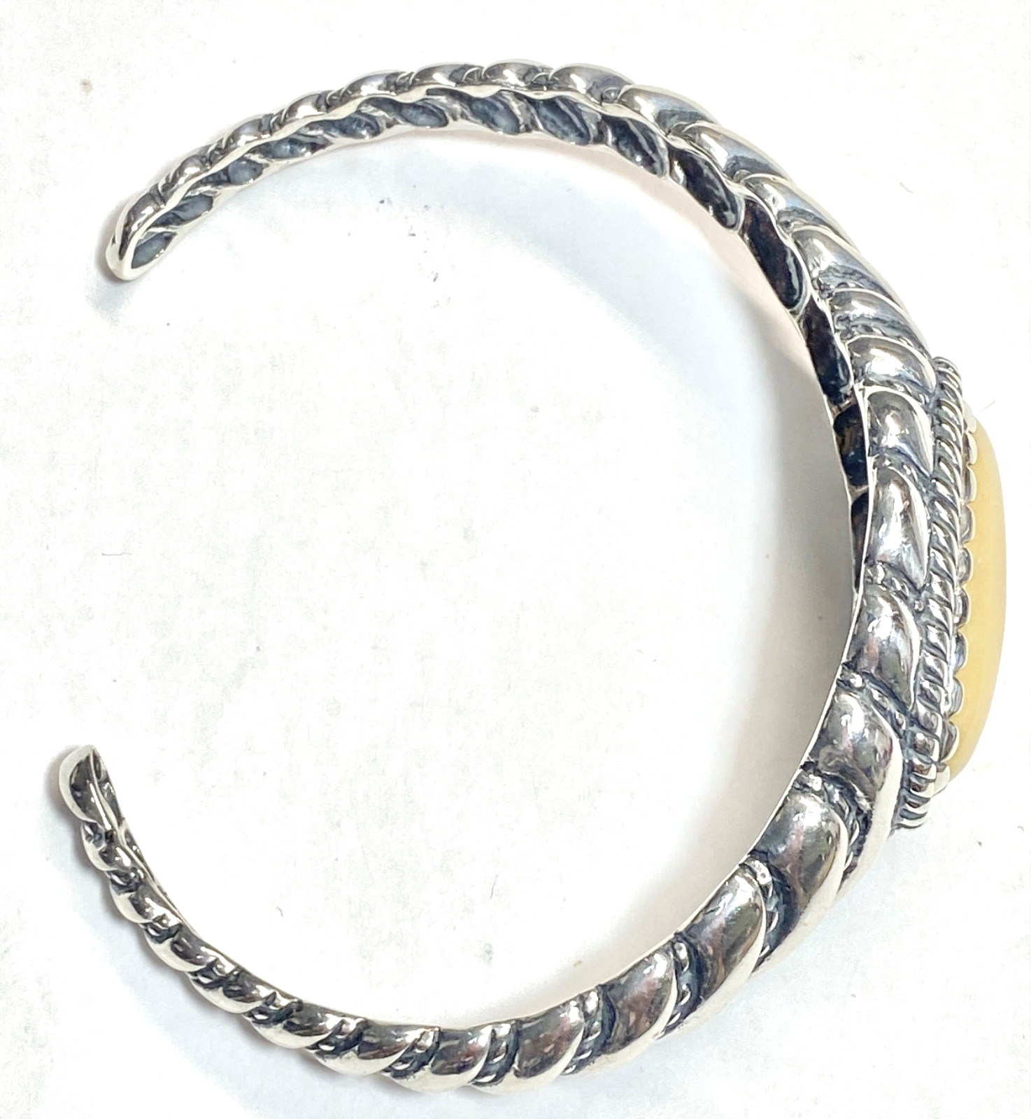 Vintage Sterling Silver Caramel Quartzite Carolyn Pollack Cuff Bracelet 2 3/8″