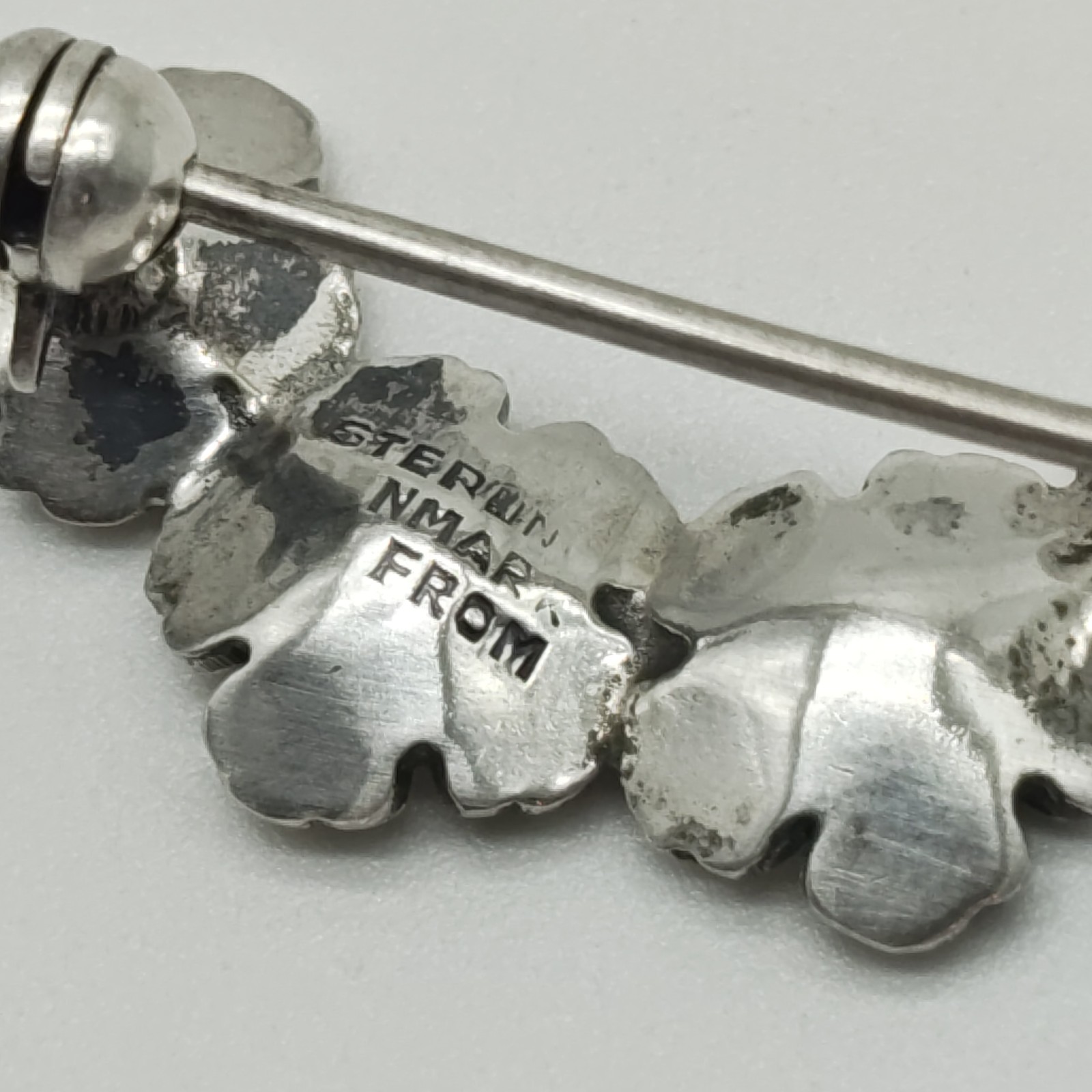 Niels Erik N E From Denmark Sterling Silver 925 Flower Bar Brooch Pin