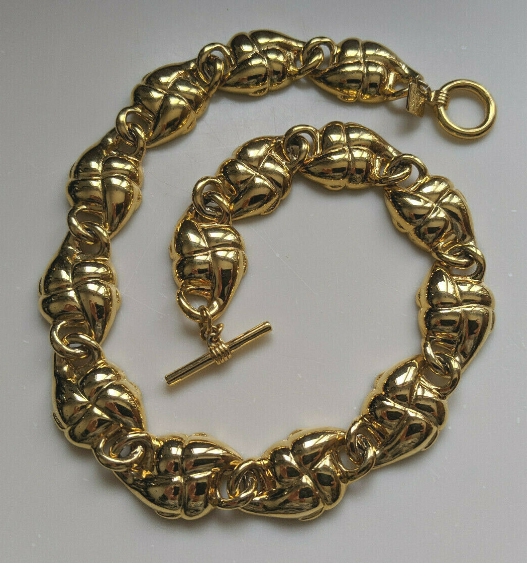 Anne Klein Chunky Gold Tone 17.5″ Necklace w Toggle Closure