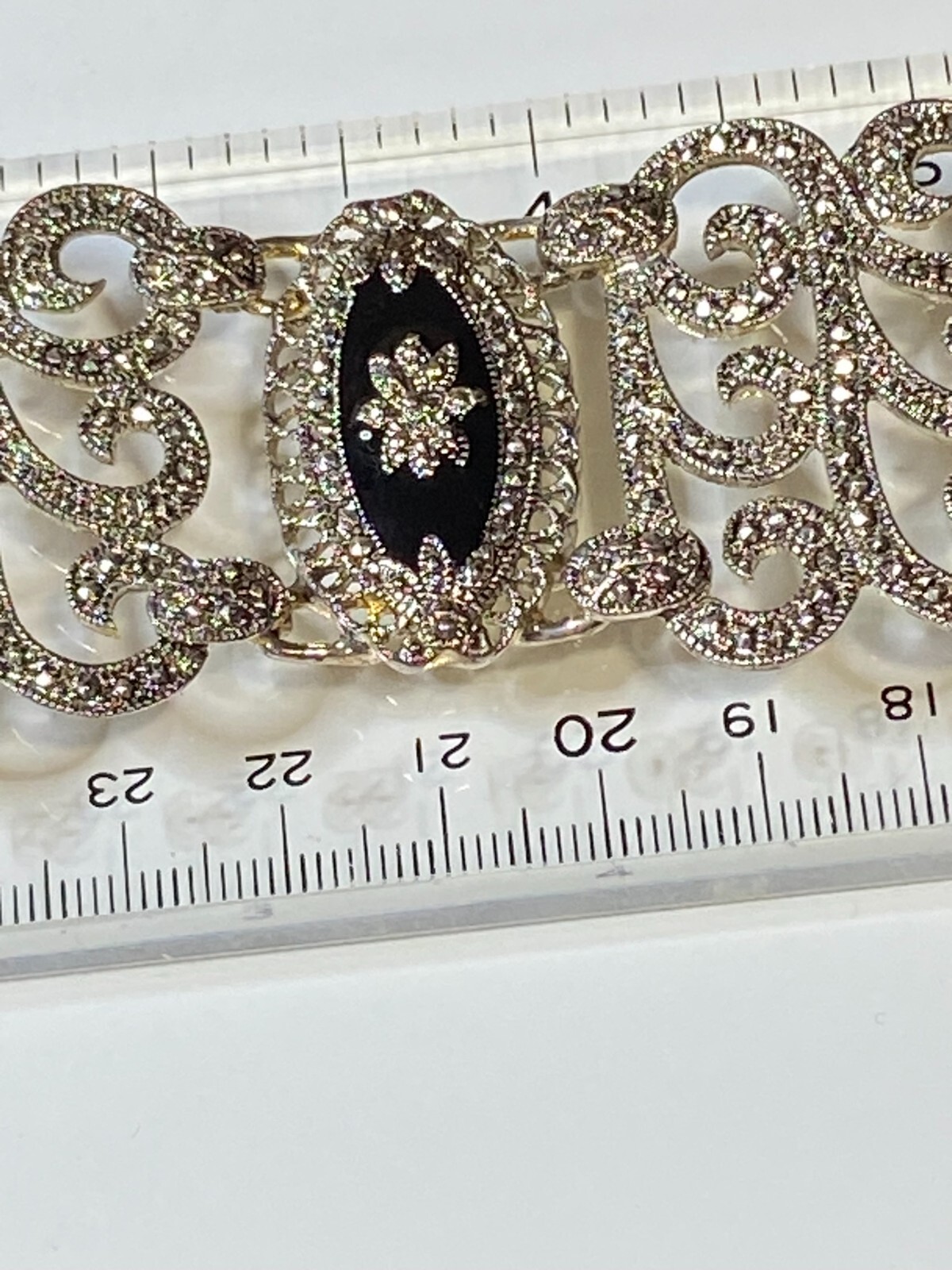 Victorian Wide Revival Bracelet Edwardian Design 8 Inch