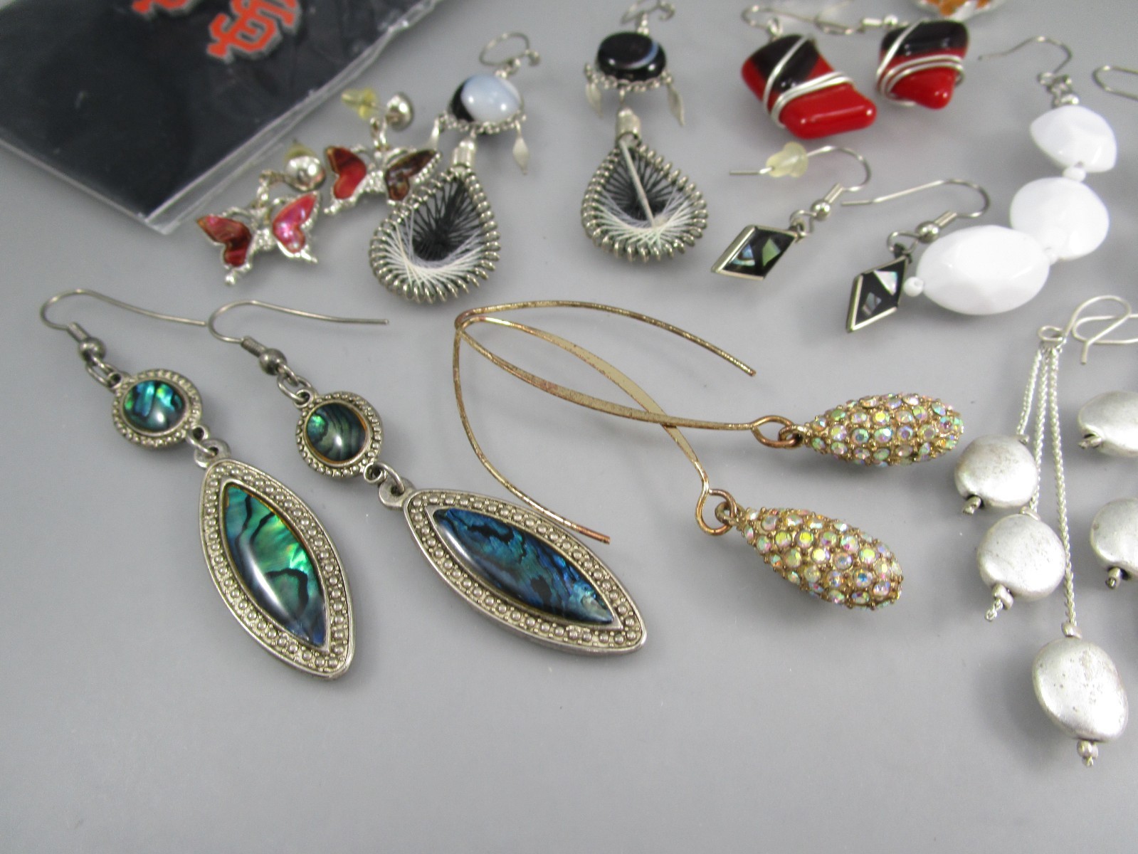 Vtg Mod Varying Colors & Multi Styles LOT of 12 Post Pierced Earrings 177Q