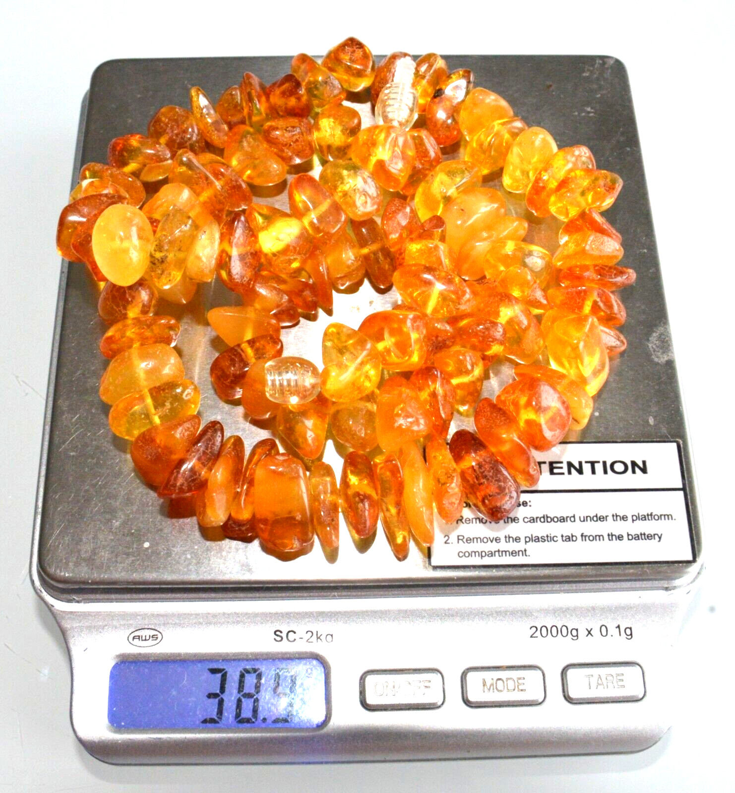 38gr RUSSIAN SOVIET BALTIC AMBER BEAD NECKLACE 琥珀 BRACELET STONE PENDANT EARRING