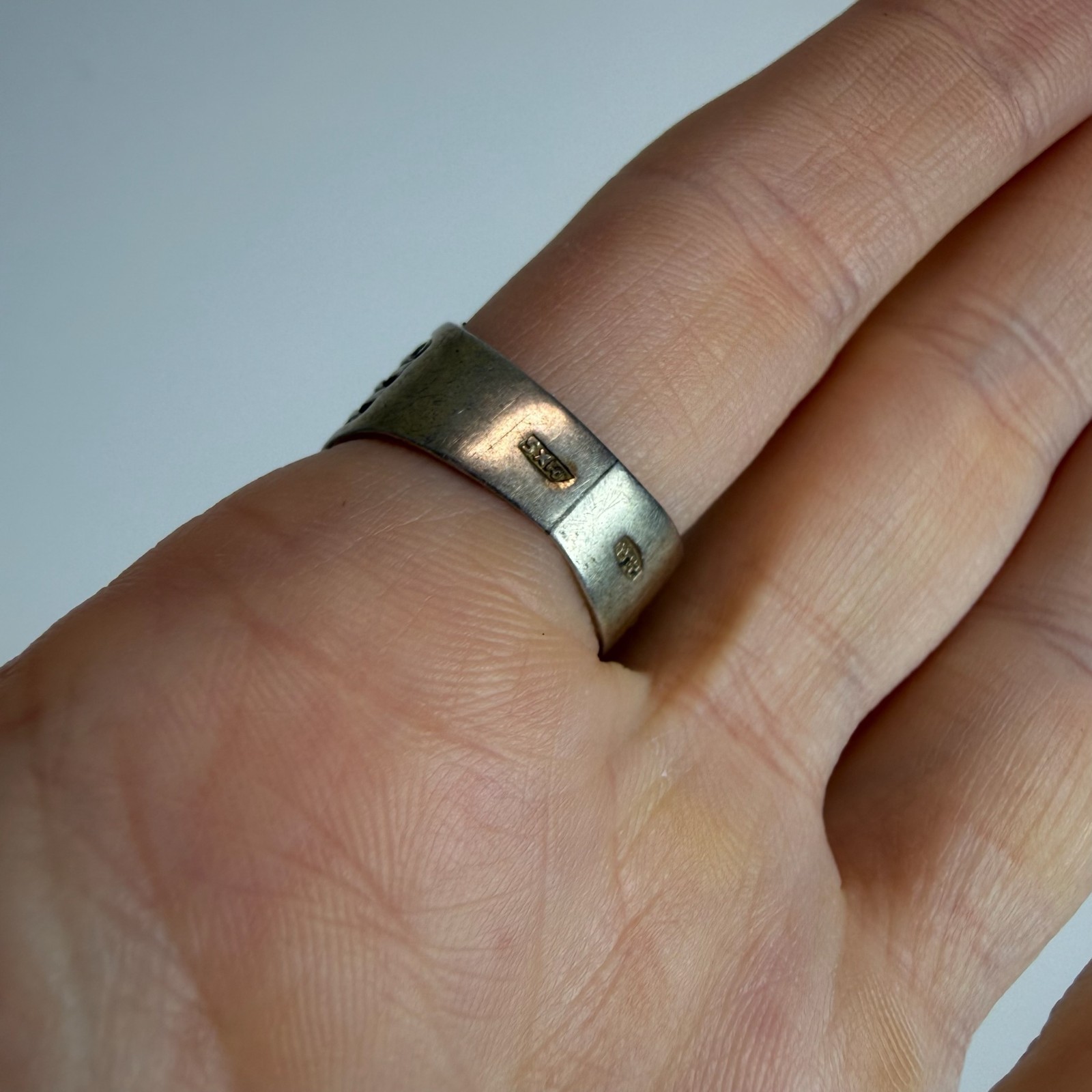 Vintage Soviet RING Silver 875 mark Star USSR, Women’s jewelry Pink size 7
