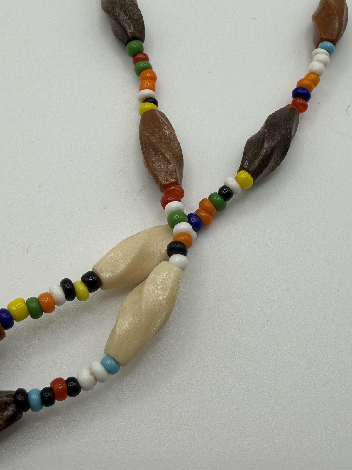 MULTICOLOR PLASTIC BEADED STATEMENT NECKLACE WOMENS LONG BOHO JEWELRY