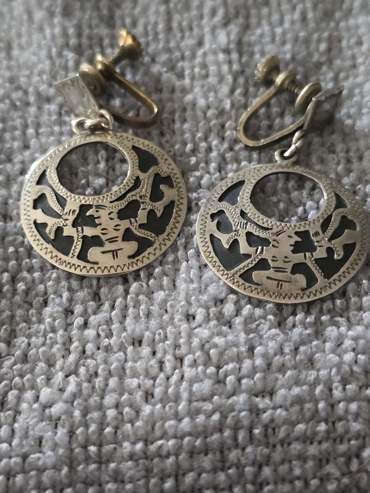 Antique Handmade Silver 900 Guatemala Jewelry Set