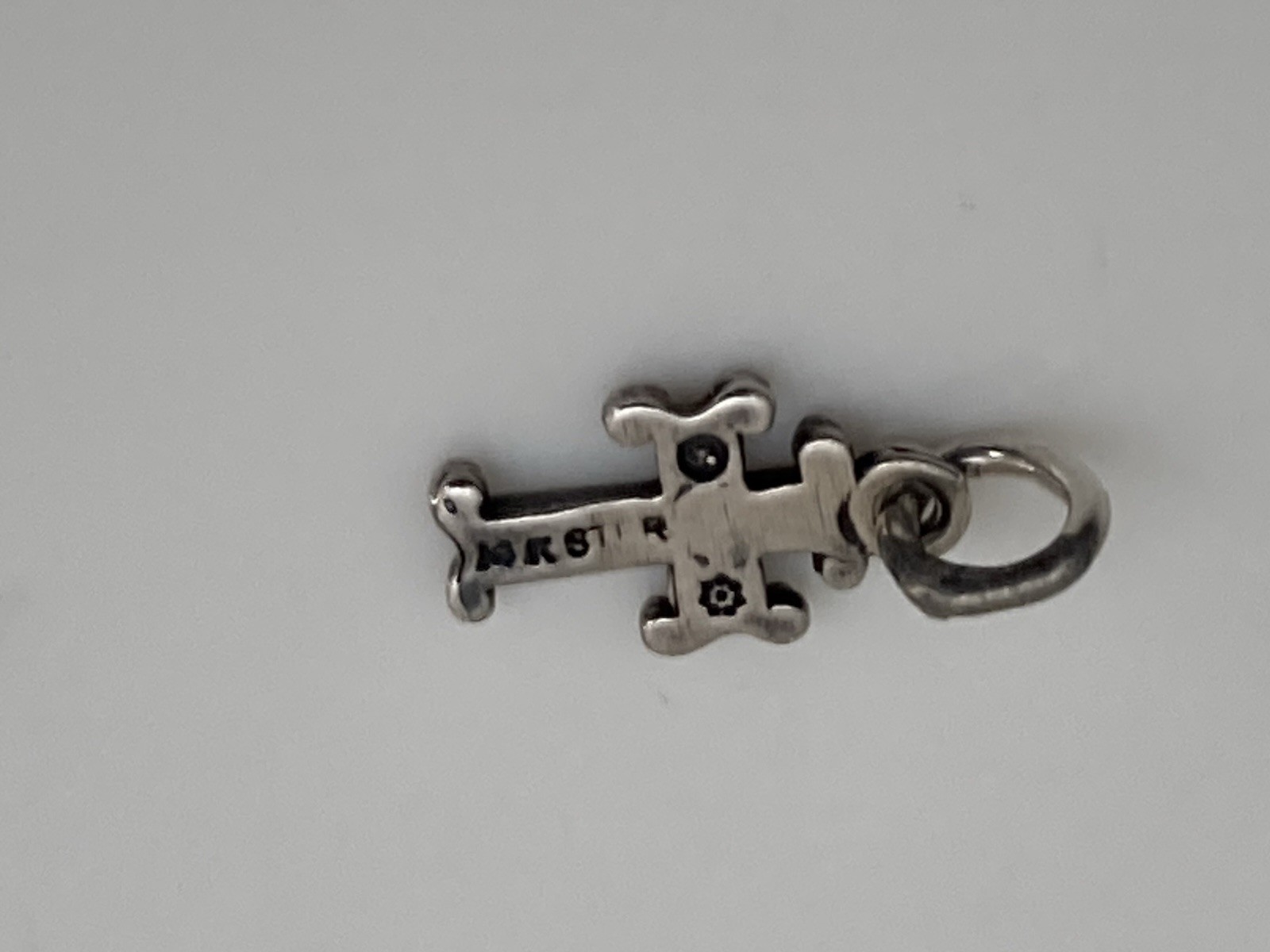 Vintage 14k and sterling silver miniature scrolled cross charm pendant