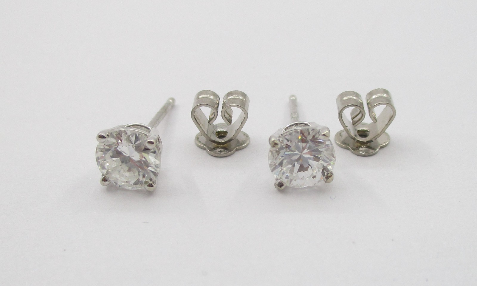 1.11CTW Round Brilliant Cut Diamond Stud Earrings 14 Karat Yellow Gold