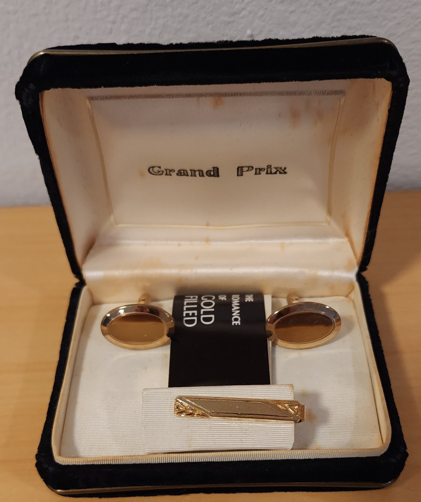 Vintage Swank 12K Gold Filled Cuff Links & Anson Tie Clip