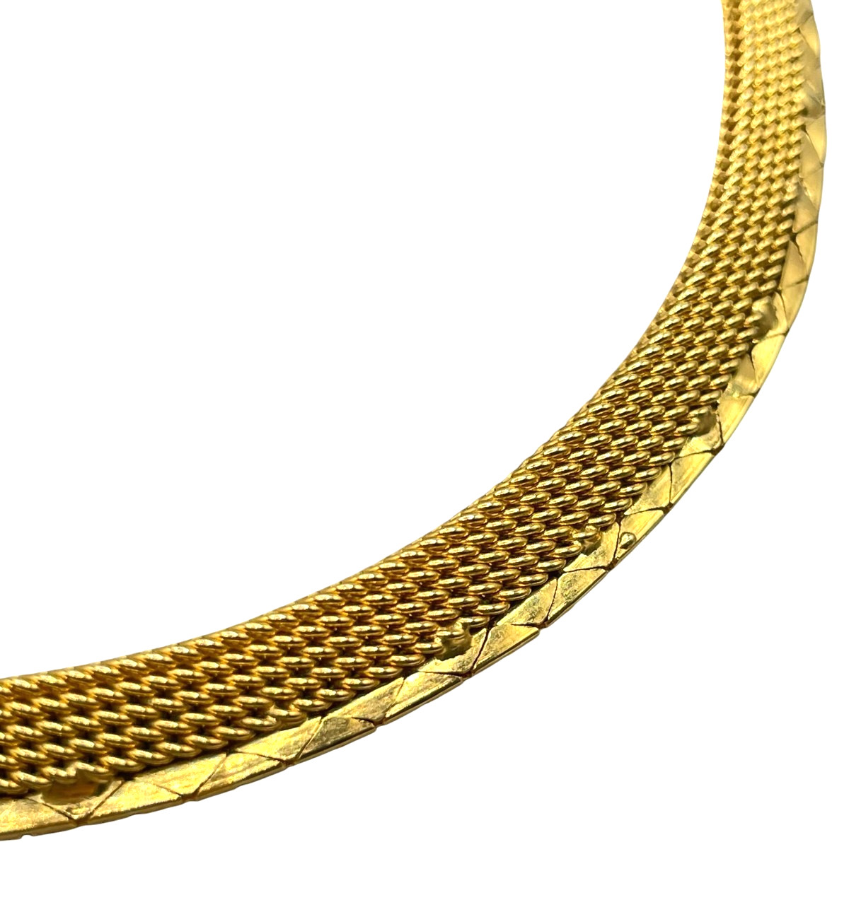 VTG Designer Pennino Gold-tone flexible mesh chain adjustable choker necklace