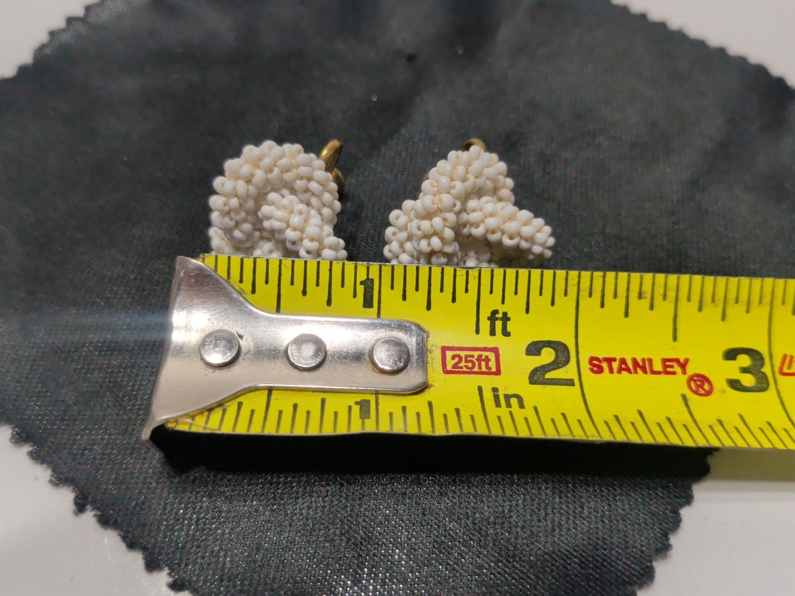 ✨VINTAGE✨ Mid Century Tiny Beaded Knot Style Screw Back Earrings