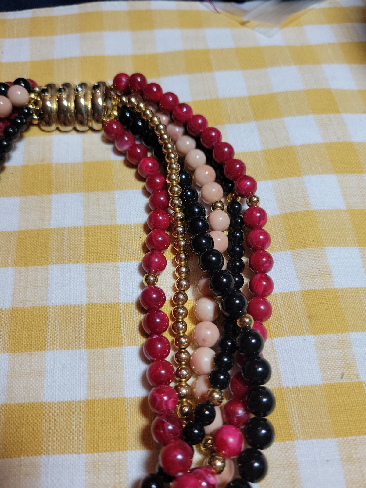 Vintage Gay Boyer Multi Strand Bead Costume Necklace